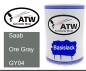 Preview: Saab, Ore Gray, GY04: 500ml Lackdose, von ATW Autoteile West.